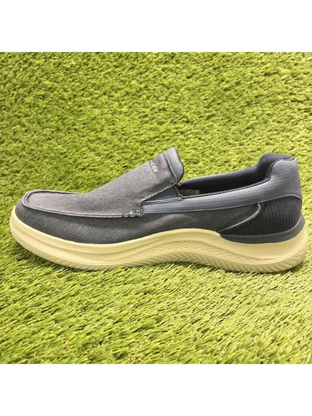 Skechers Hasting Fielden Mens Size 13 Blue White Casual Walking Slip-Ins Shoes